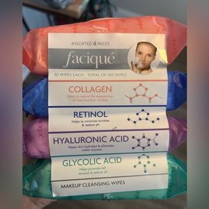 Facique makeup cleansing wipes. Unopened